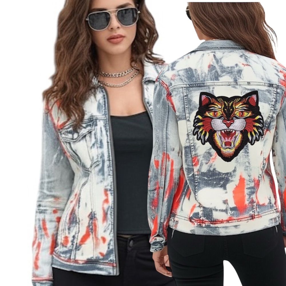 Your Journey, Your Jungle Oversized Tiger Denim Jacket Customize yours!